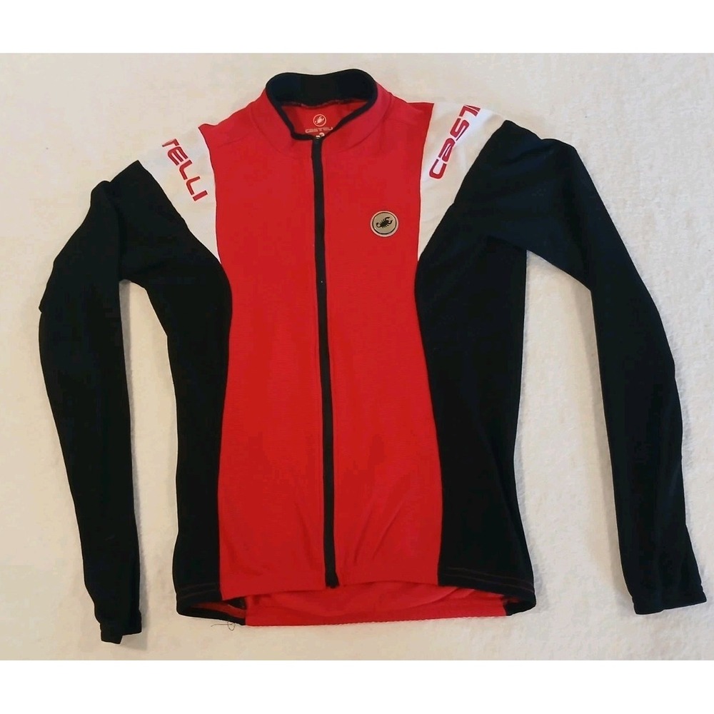 Castelli‎ Passista Black And Red Thermal Cycling Long Sleeve Zip Up Jacket Med